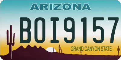 AZ license plate BOI9157