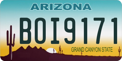AZ license plate BOI9171