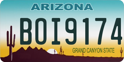 AZ license plate BOI9174