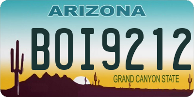 AZ license plate BOI9212