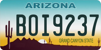 AZ license plate BOI9237