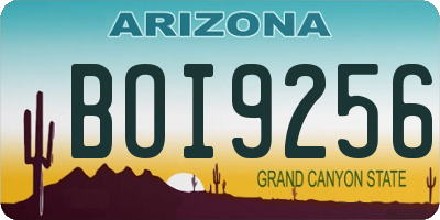 AZ license plate BOI9256