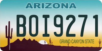 AZ license plate BOI9271