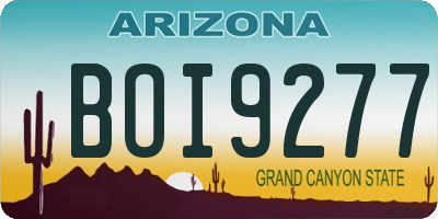 AZ license plate BOI9277