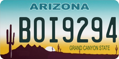 AZ license plate BOI9294