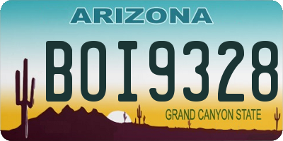 AZ license plate BOI9328