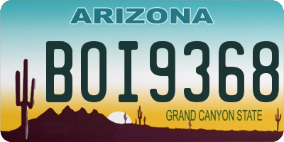 AZ license plate BOI9368