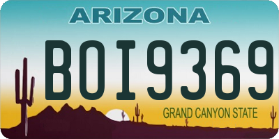 AZ license plate BOI9369