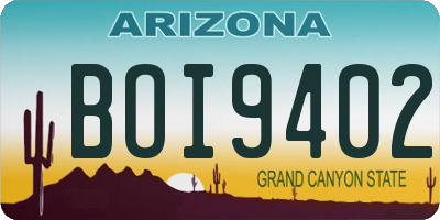 AZ license plate BOI9402