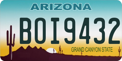 AZ license plate BOI9432