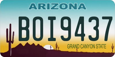 AZ license plate BOI9437