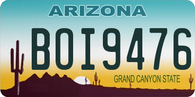 AZ license plate BOI9476