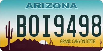 AZ license plate BOI9498