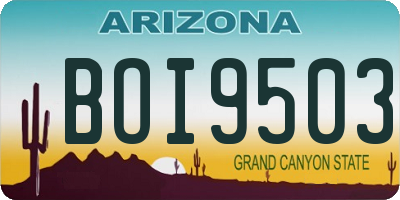 AZ license plate BOI9503