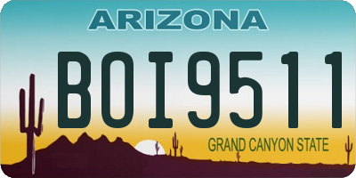 AZ license plate BOI9511