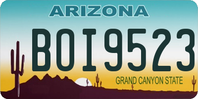 AZ license plate BOI9523