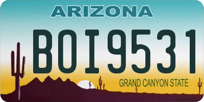 AZ license plate BOI9531