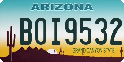 AZ license plate BOI9532