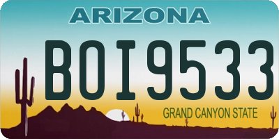 AZ license plate BOI9533