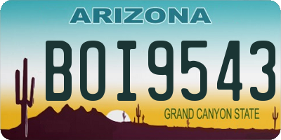 AZ license plate BOI9543