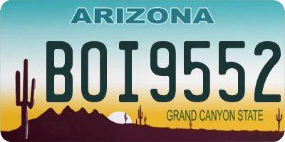 AZ license plate BOI9552