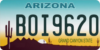 AZ license plate BOI9620