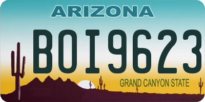 AZ license plate BOI9623