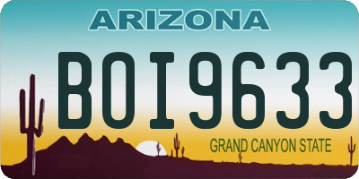AZ license plate BOI9633