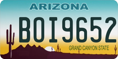 AZ license plate BOI9652