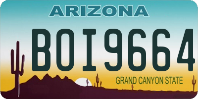 AZ license plate BOI9664
