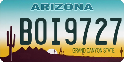 AZ license plate BOI9727