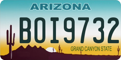 AZ license plate BOI9732