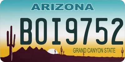 AZ license plate BOI9752