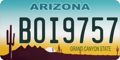 AZ license plate BOI9757
