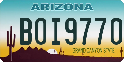 AZ license plate BOI9770