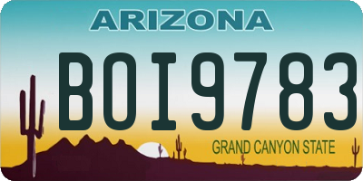 AZ license plate BOI9783