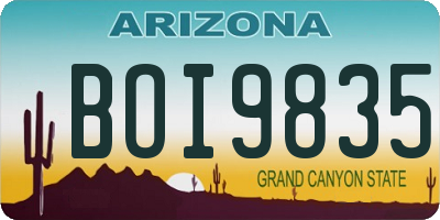 AZ license plate BOI9835