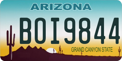 AZ license plate BOI9844