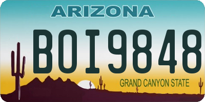AZ license plate BOI9848