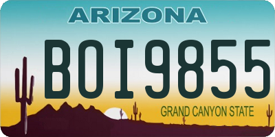 AZ license plate BOI9855