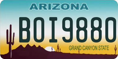 AZ license plate BOI9880
