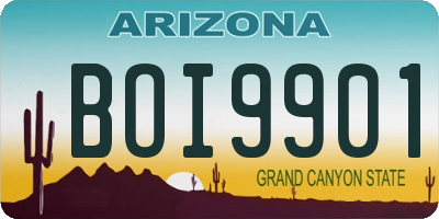AZ license plate BOI9901