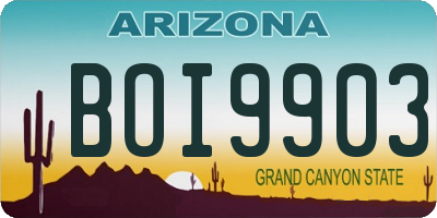 AZ license plate BOI9903