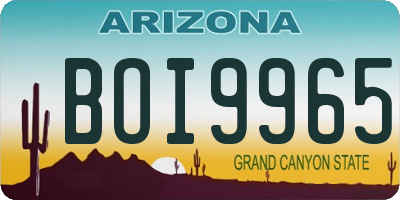 AZ license plate BOI9965