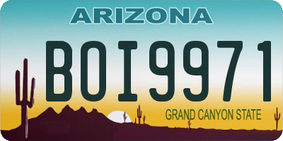 AZ license plate BOI9971