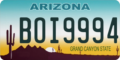 AZ license plate BOI9994