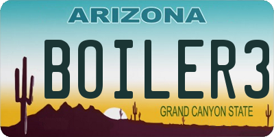 AZ license plate BOILER3