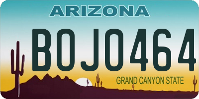 AZ license plate BOJ0464