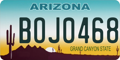 AZ license plate BOJ0468