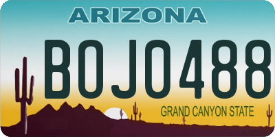 AZ license plate BOJ0488